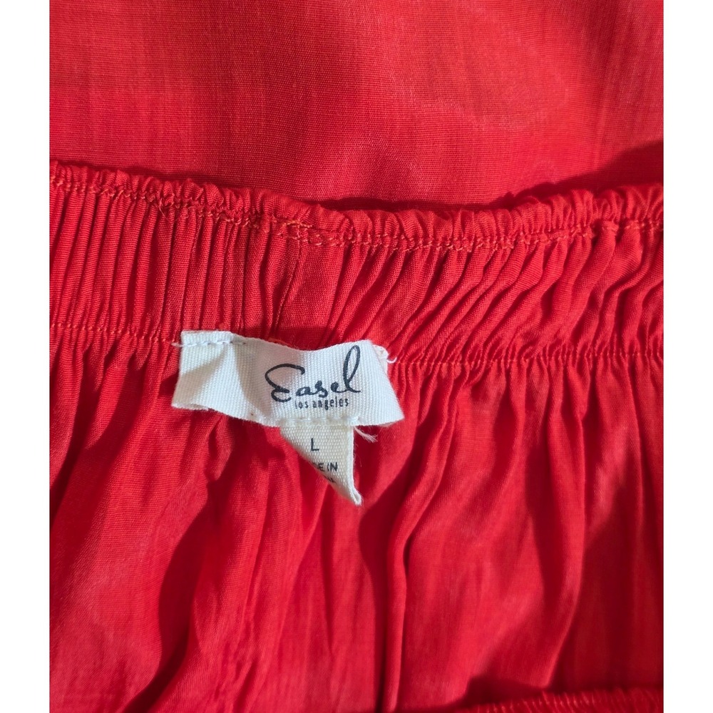 Easel High Low Maxi Skirt Womens Large Red Excellent Condition Ruffle Boho - Picture 9 of 10